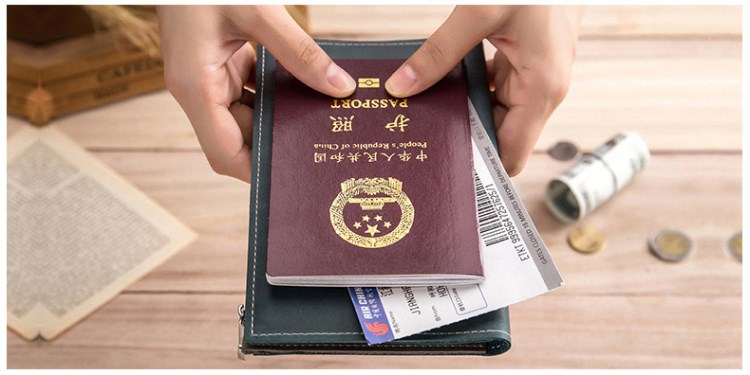 Vé hộ chiếu Clip Da du lịch Ví Túi hộ chiếu Hàn Quốc Đa chức năng Lưu trữ tài liệu Túi bìa - Túi thông tin xác thực bao hộ chiếu nữ