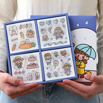 Hand account stickers ins100 sets of childrens girls cute girl characters Hand account thermos cup decoration small stickers