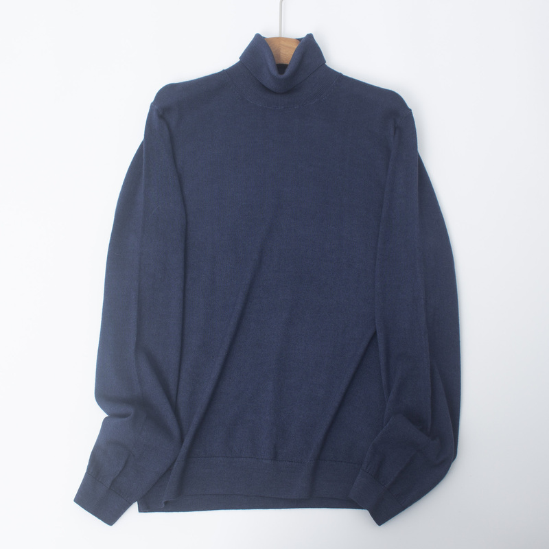 Tencel Wool Blend Minimalist Style Turtleneck Knit Sweater Unisex Versatile Pullover Base Shirt Royal Blue Long Sleeve Tencel Wool Blend Minimalist Style Turtleneck Knit Sweater Unisex Versatile Pullover Base Shirt Royal Blue Long Sleeve