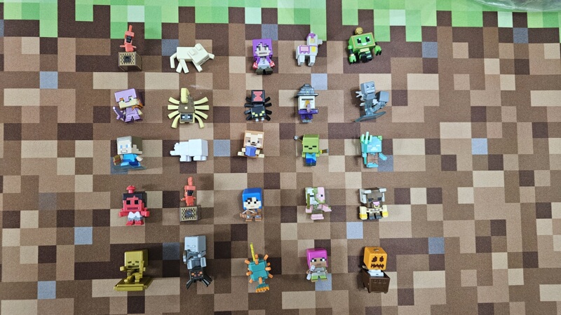 【Houhushe】Authentic Mattel Minecraft Q-Version Mini Figures 1inch Decorative Toys Rubber【3】
