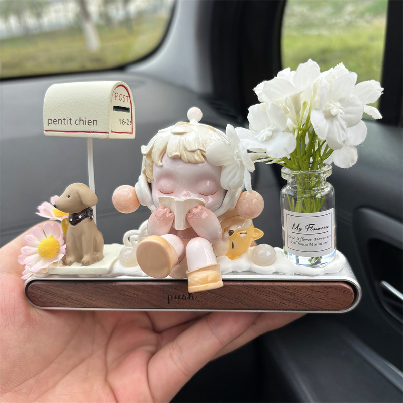 Bubble Mart Sp Temperature Car Ornament Car Parking Number Plate Car Interior Decoration High-End Gift for Girls