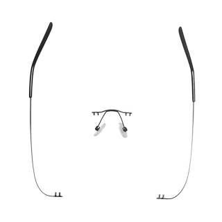 钻石切边无框眼镜腿一对双孔卡胶钉塞无螺丝眼睛框架腿脚维修配件