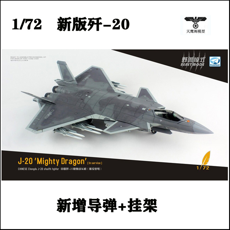 Dream model DM720010 Assembled model 1 72 J-20 J-20 service version