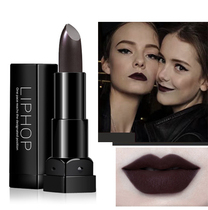 ins super fire lipstick black jet black vampire dark department taboo kiss fog face heavy makeup matte cosplay