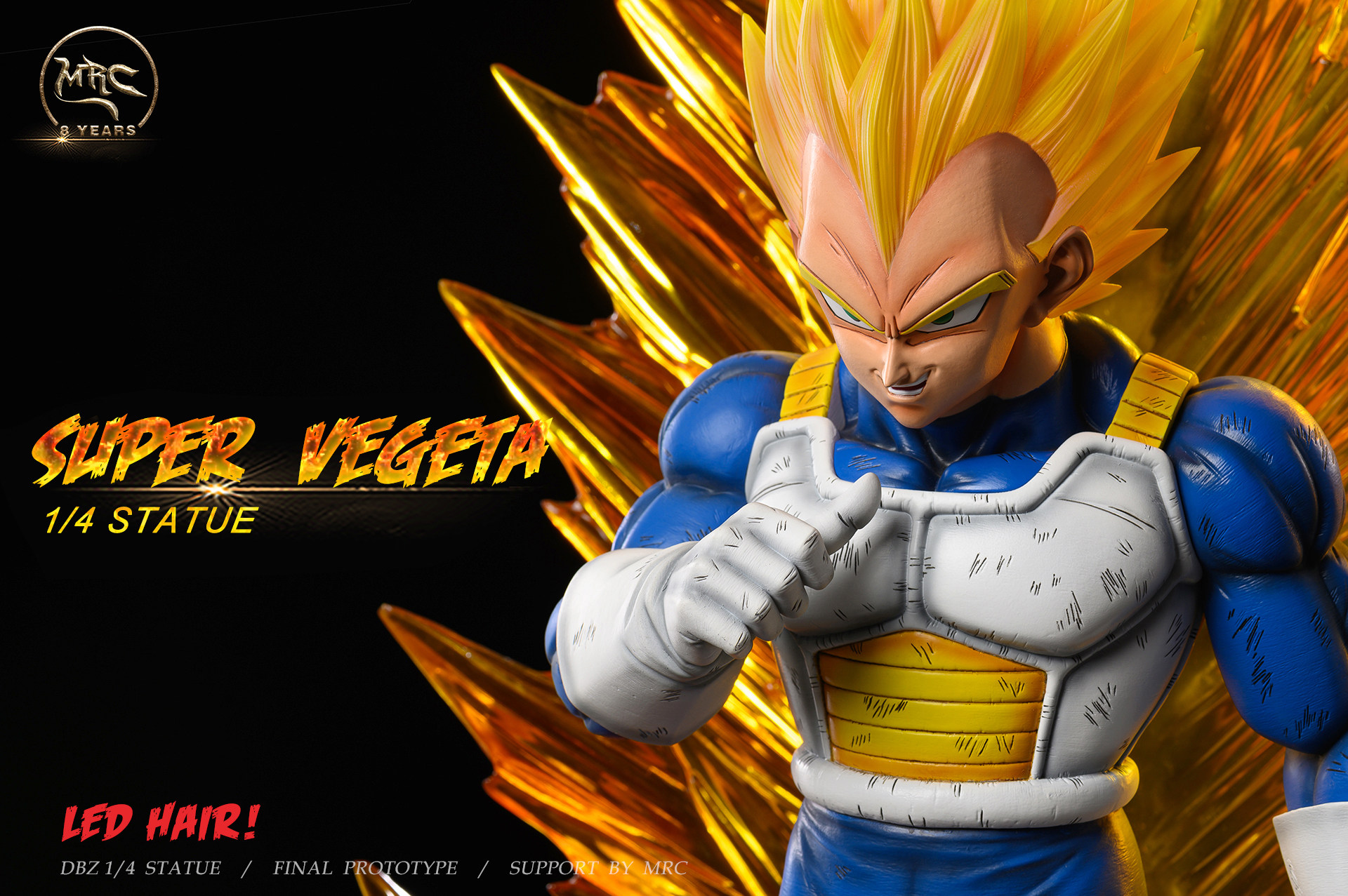 MRC Studio Dragon Ball Super Saiyan Vegeta Resin Statue 1/4 In