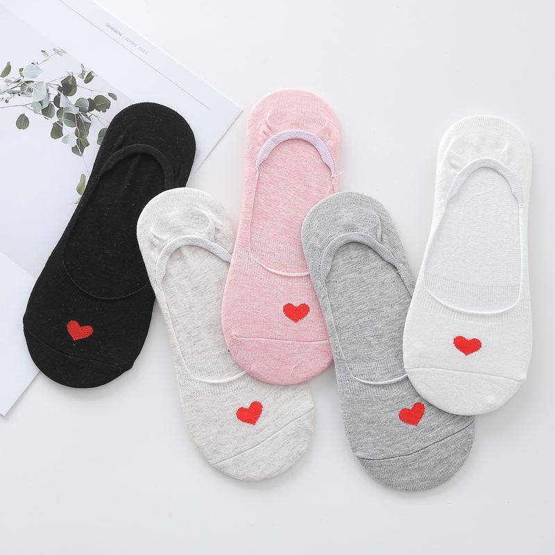 5 cặp vớ nữ mùa hè vớ cotton mỏng vớ nông miệng dễ thương vớ thuyền nữ cotton vớ vô hình