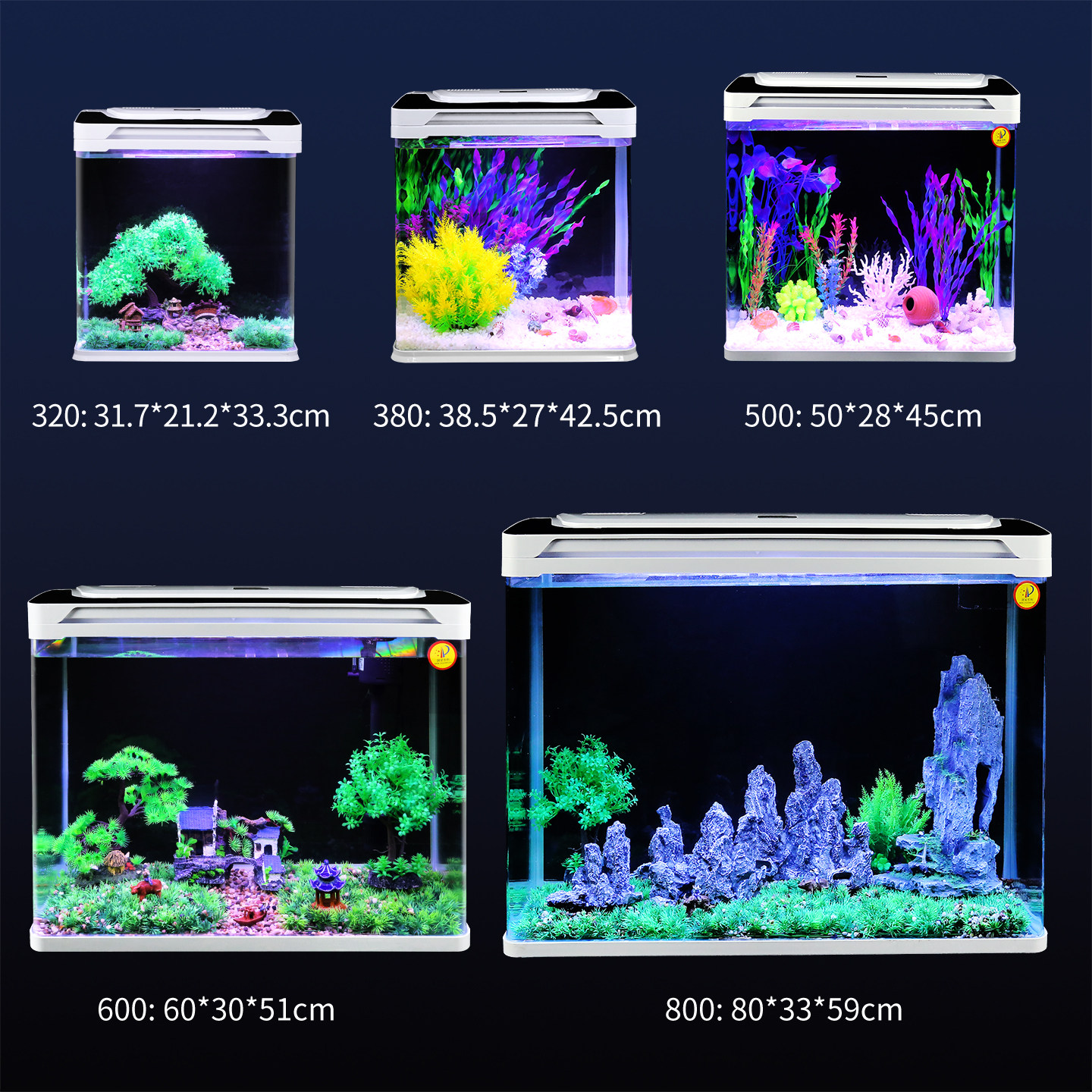 Chudi Glass Goldfish Tank with Integrated Filtration and Oxygenation System, Small Household Model for Living Room, Easy to Use, No Need to Change Water, Ecological Self-Circulation