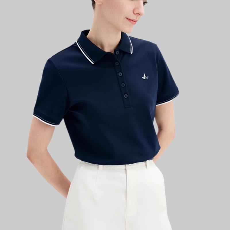 25 Summer New Style Blue Navy Sailing Boat Women's Polo Shirt Short Sleeve Lapel Top Casual White Pink 25 Summer New Style Blue Navy Sailing Boat Women's Polo Shirt Short Sleeve Lapel Top Casual White Pink