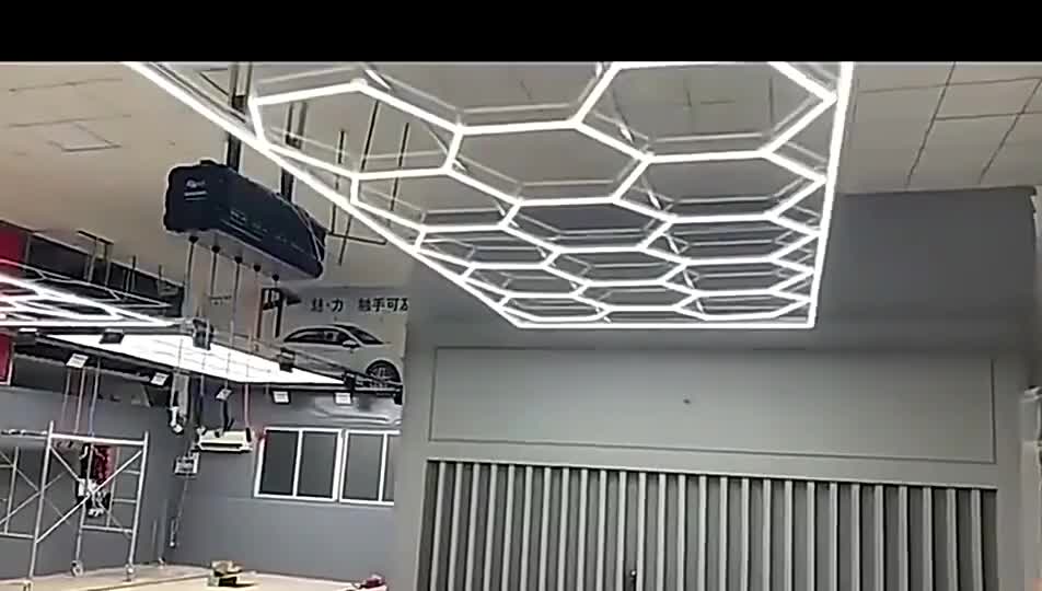 White Hexagonal Led Lights Car Shop Detailing Led Hex Lights For Garage