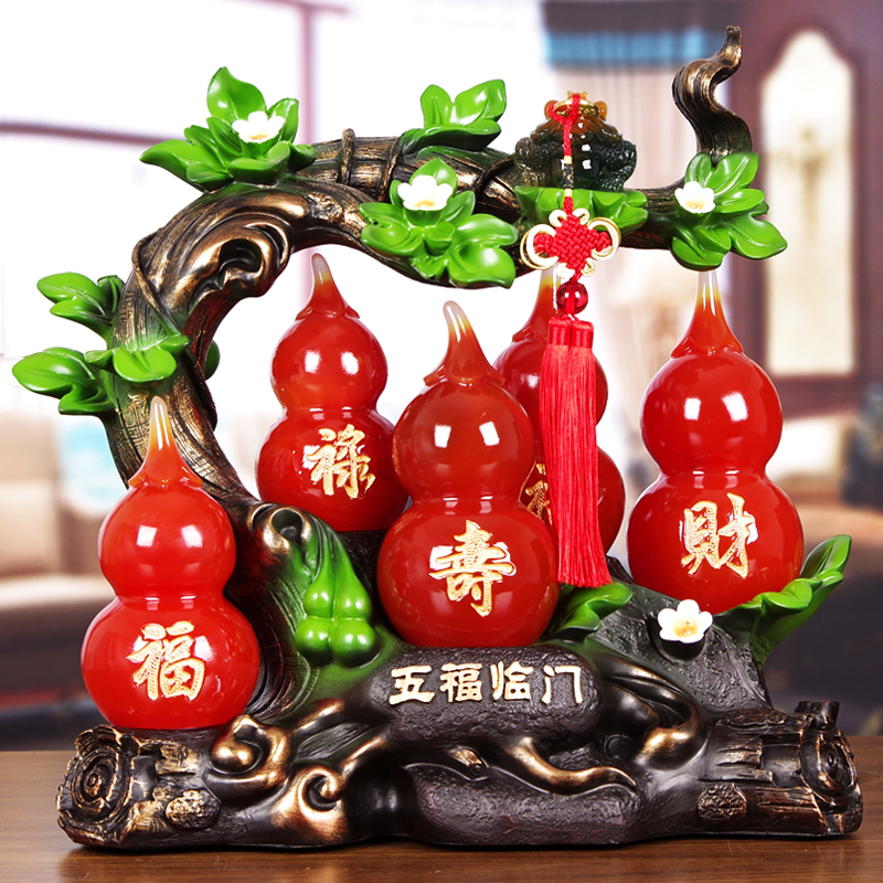 Jade hyacinth pendulum piece big number craft gift pendulum decoration Wufu Linmendoor Dining Room Wine Cabinet TV Cabinet Adornment Chinese Furnishing