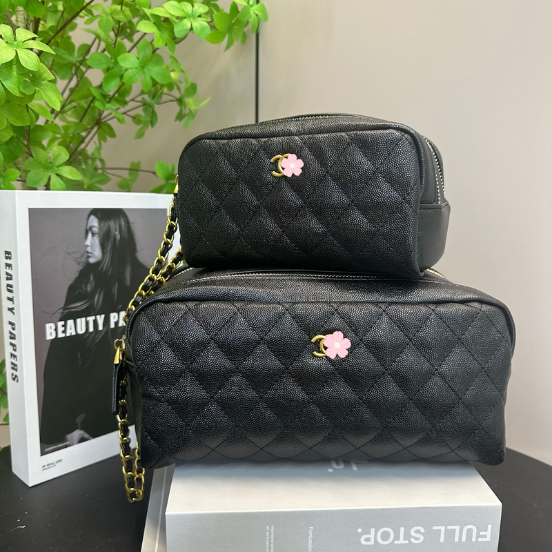 Double C Cosmetic Bag for Women, Large Capacity, Portable Travel 2025 New Model, High-End Cosmetic Bag, Toiletry Storage Bag, Super Popular Double C Cosmetic Bag for Women, Large Capacity, Portable Travel 2025 New Model, High-End Cosmetic Bag, Toiletry Storage Bag, Super Popular