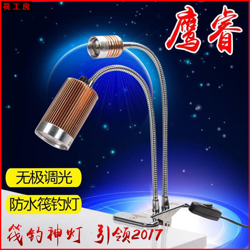 Eagle Raft Fishing Light Endless dimming raft fishing light Double light source lamp holder Waterproof lugging special light for fishing