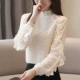 Đầm ren nữ 2019 mới xuân hè quần áo voan thủy triều phong cách thời trang áo xuân nhỏ - Áo sơ mi chiffon ren áo sơ mi xanh dương