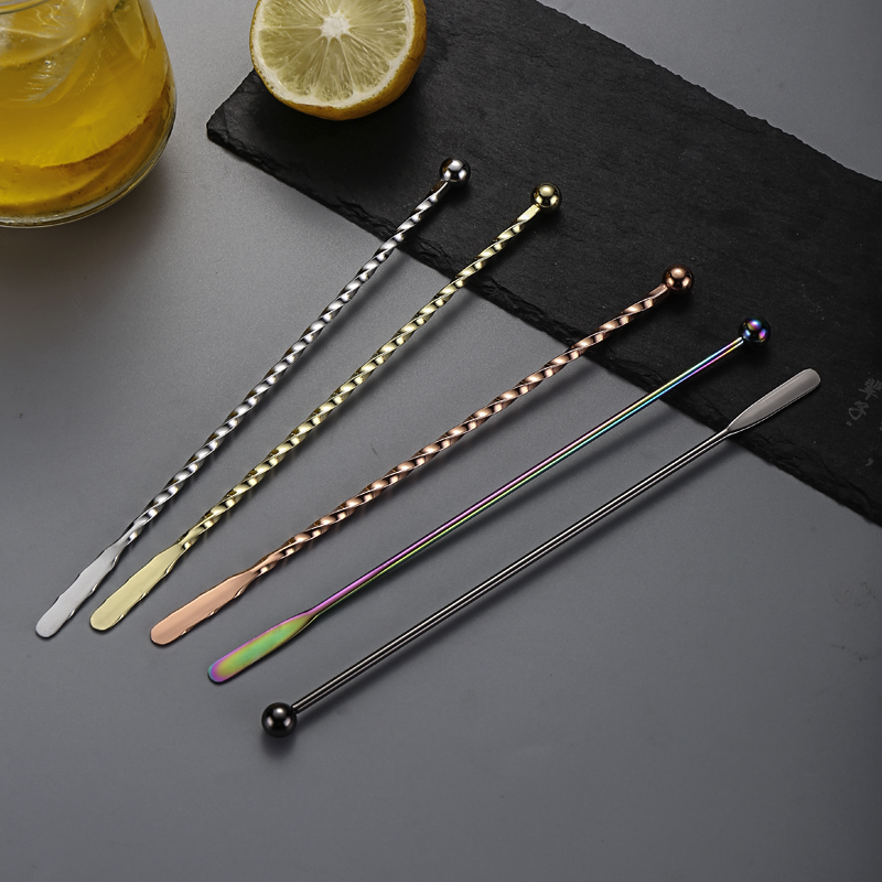 Stainless steel stirring bar drinks Wine Blending Bar Juice long handle Cold Drink Stir Stick Creative Bar Cocktail Cocktail Bar