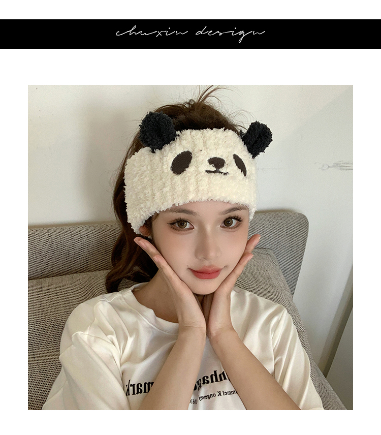 Fascia per capelli in peluche per lavare il viso, fascia larga per capelli con panda carino, fascia per capelli con pressione, fascia per capelli Yuezi_voghion.com