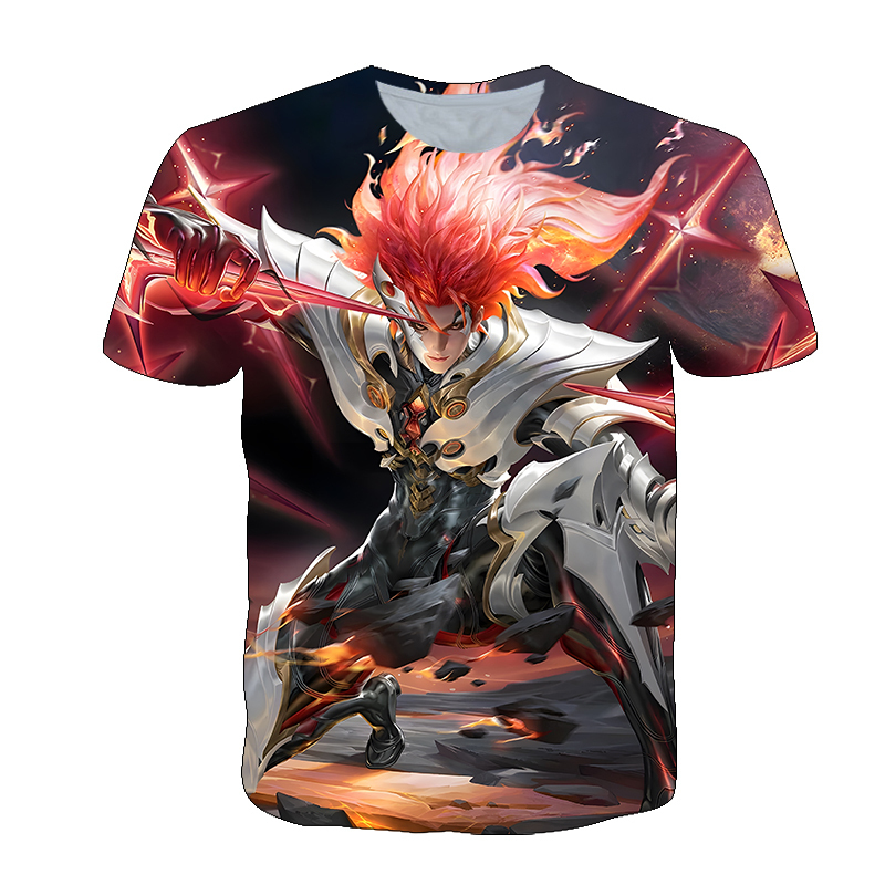 Honor of Kings Ma Chao Amber Era Clothing Printed Short-Sleeve T-Shirt Summer Unisex Middle School Students Teenagers Top Honor of Kings Ma Chao Amber Era Clothing Printed Short-Sleeve T-Shirt Summer Unisex Middle School Students Teenagers Top
