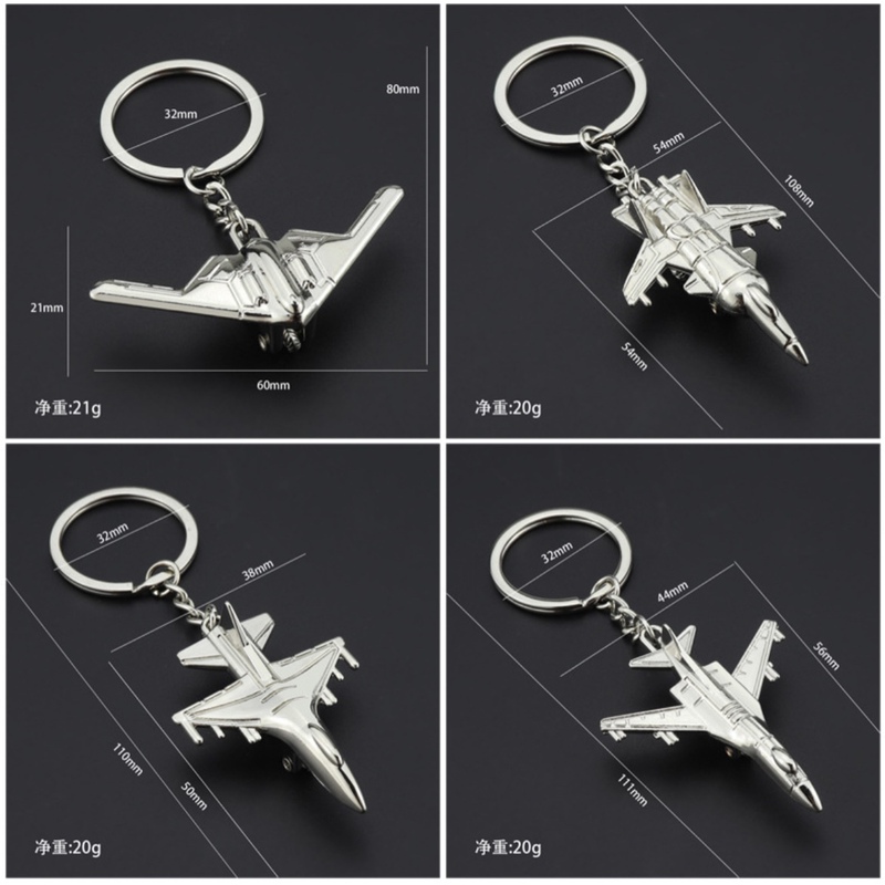 Mini Airplane Model Metal Pendant Helicopter Fighter Keychain B2 Ghost Boy Toy Backpack Decoration