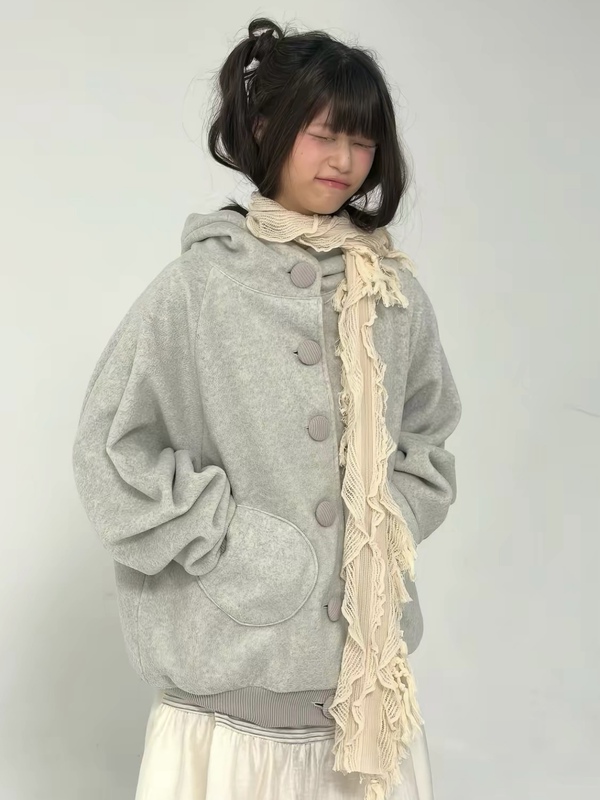 Xiaokuijia Fleece Hooded Sweatshirt Jacket Loose Casual Plush Top for Women Xiaokuijia Fleece Hooded Sweatshirt Jacket Loose Casual Plush Top for Women