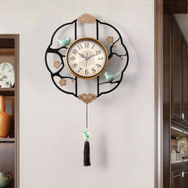 New new Chinese silent wall clock living room Fashion Home background wall decoration watch light luxury hanging watch modern creativity