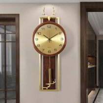 New Chinese light luxury style quartz wall clock modern wall clock clock clock fashion decoration simple living room home hanging watch