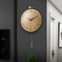 Nordic light luxury wind Net Red Bird wall clock living room ultra-quiet fashion wall clock modern home personality clock