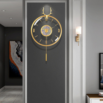 Modern light luxury deer head wall clock home fashion creative simple clock Nordic living room decoration wall art clock