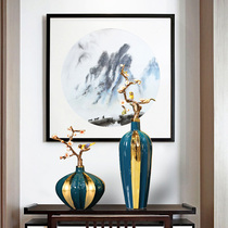 New Chinese enamel vase modern ceramic light luxury art decorative living room porch atmosphere creative home furnishings