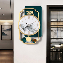 New Chinese landscape painting mute clock hanging wall creative decoration clocks 2021 new home fashion living room hanging clocks