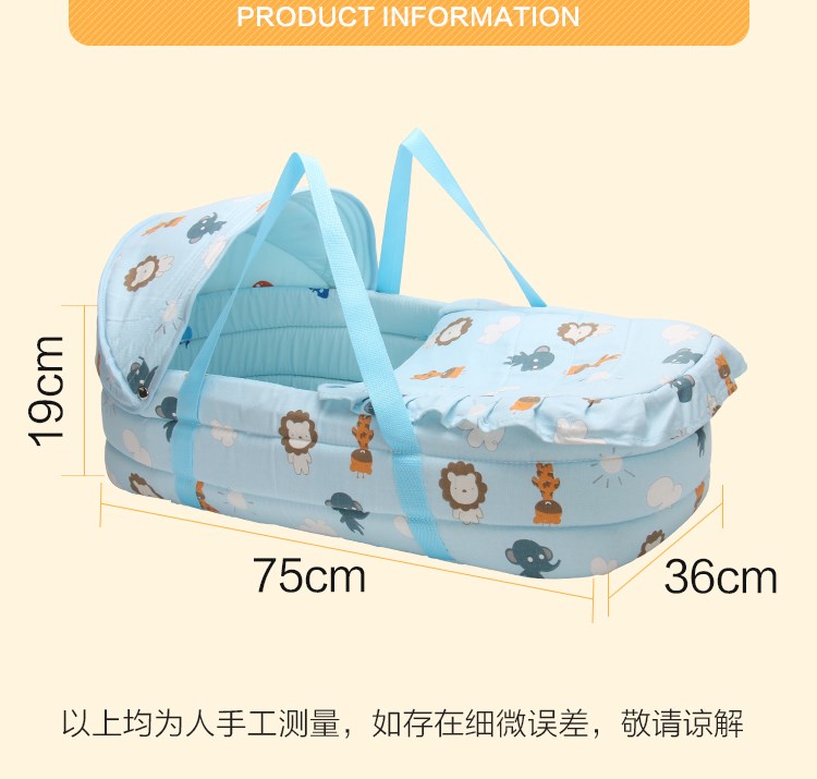 Nôi cung cấp du lịch sóng yến giỏ ngủ sơ sinh xe bé giỏ bé nôi giường có thể ngồi nằm xanh - Giường trẻ em / giường em bé / Ghế ăn ghế ngồi ăn dặm cho bé