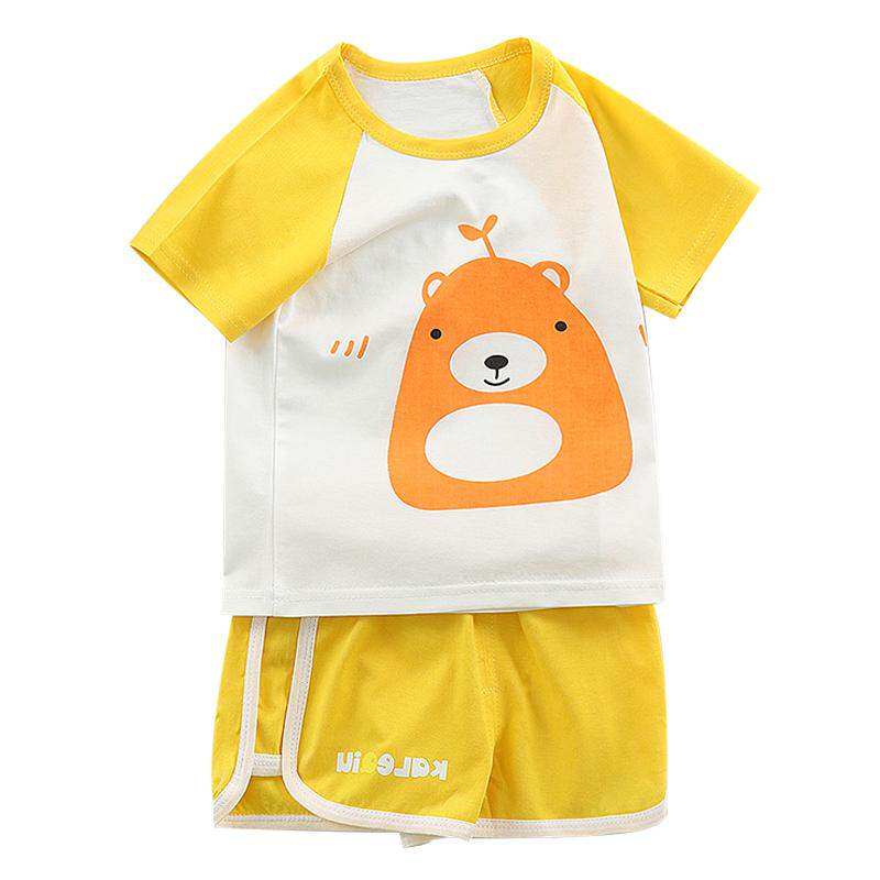 Cotton era children's two-piece suit boys summer girls summer baby short-sleeved shorts cotton children's clothes