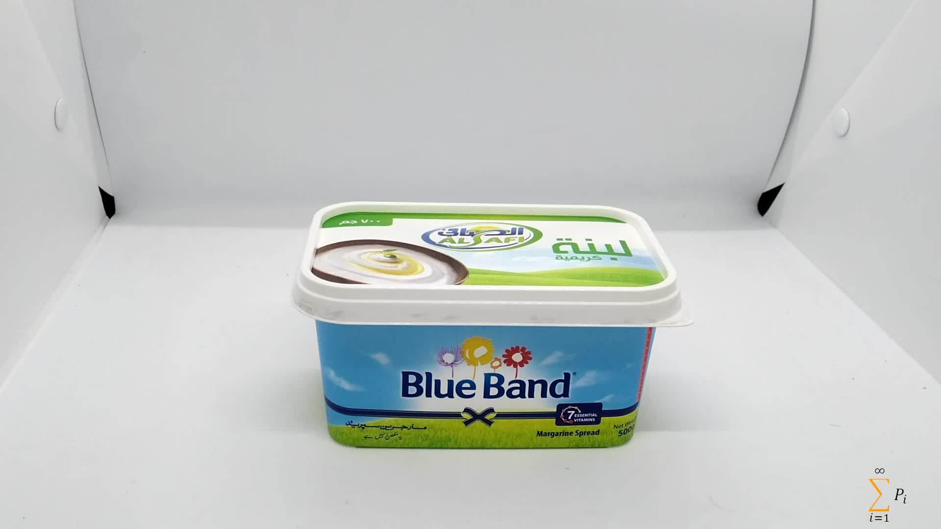 500 Ml Reusable Plastic Butter Tub With Lid Custom Printed Spread
