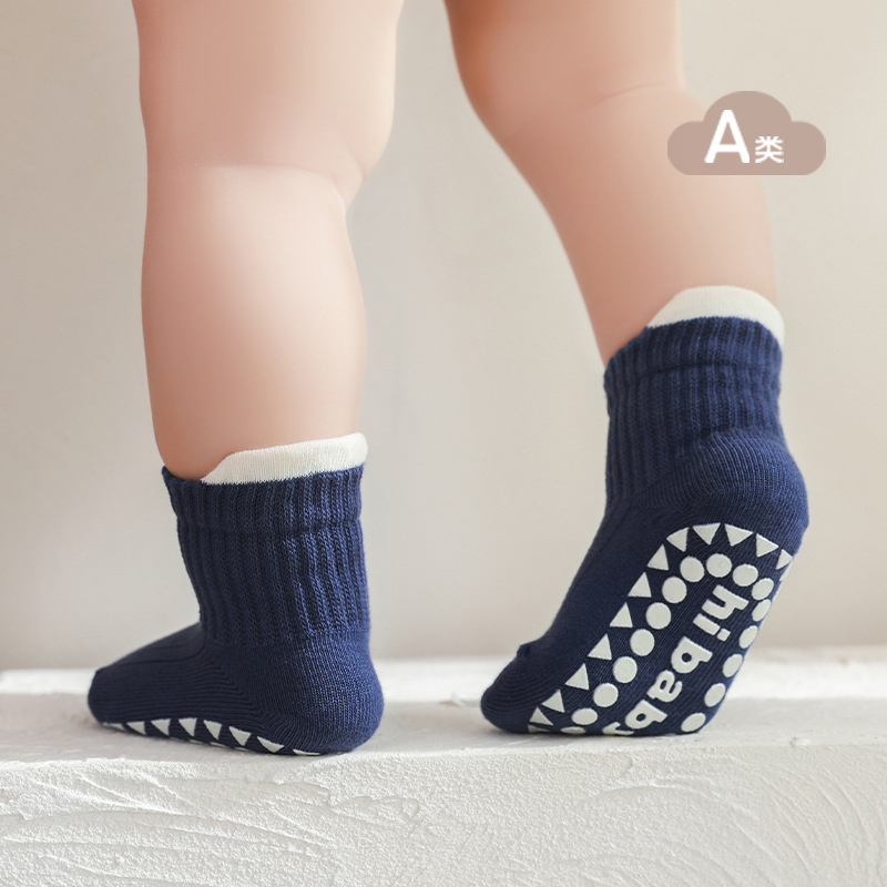 Japanese Baby Floor Socks, New Spring Product, Indoor Full-Soled Rubber Non-Slip Loose-Mouth Seamless Infant Early Learning Walking Socks