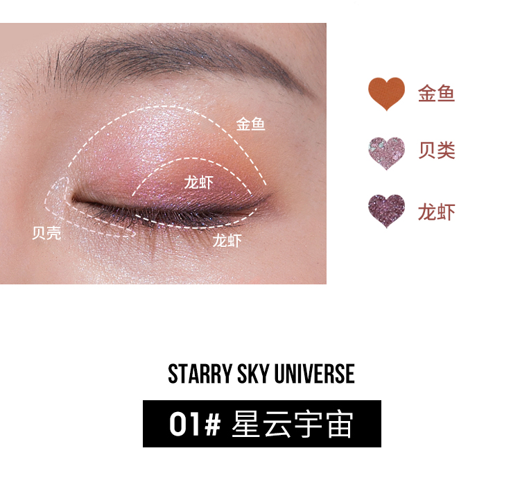 Cata.Q86 Tinh vân Kỳ lân Tinh vân Mắt Vũ trụ Pan Matte Pearlescent Pumpkin Earth Color Mermaid Makeup - Bóng mắt bảng phấn mắt 3ce