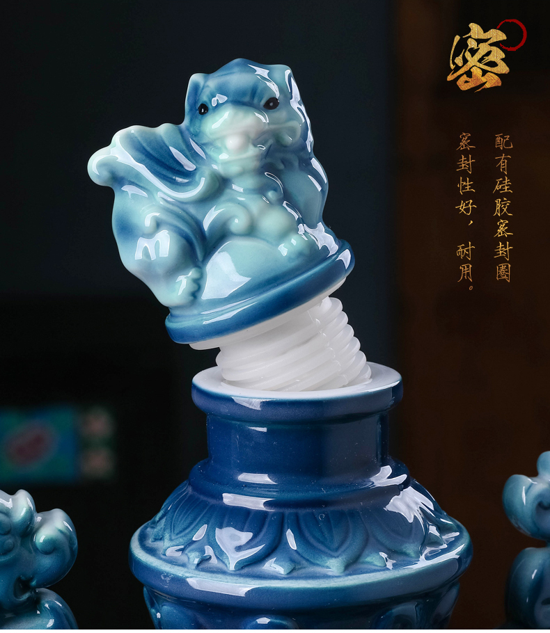Jingdezhen ceramic jar 5 jins of an empty bottle pack enamel porcelain dragon hip household mercifully wine sealed it