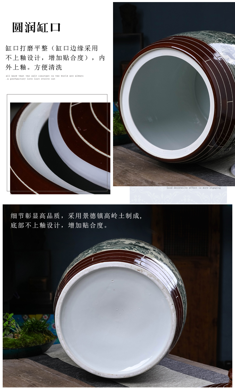 Jingdezhen ceramic tea pot 50 kg barrel puer tea storage with large storage tanks Chinese style household seal pot