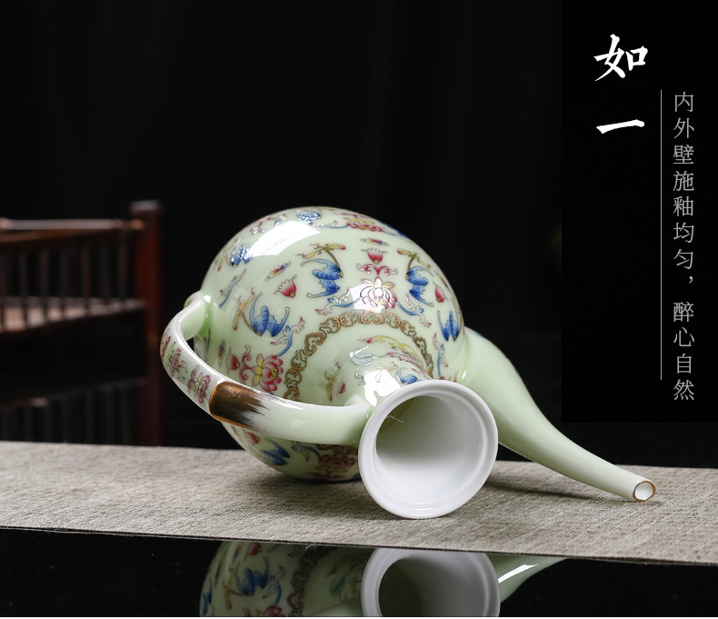 Jingdezhen ceramic wine suits for 12 head hip flask glass household of Chinese style points a small a small handleless wine cup wine goblet of wine