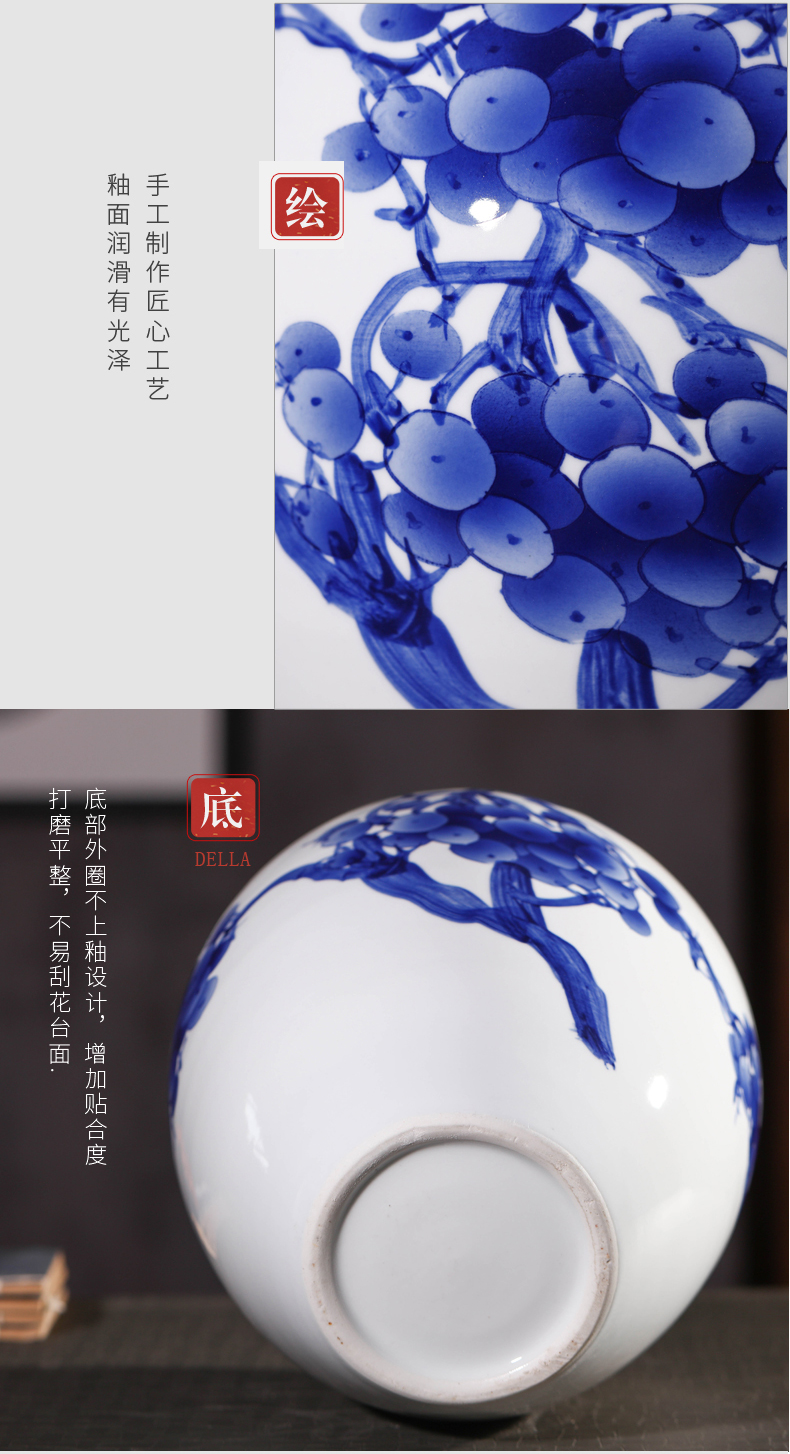 Jingdezhen ceramic terms bottle decorative 10 jins to blue and white porcelain jars 5 kg hand - made of seal it jugs