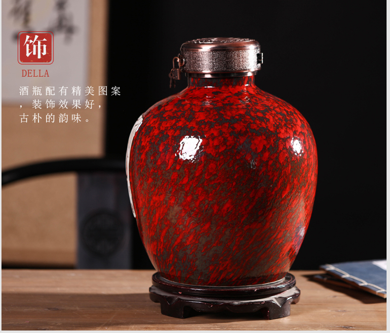 Jingdezhen ceramic jars household seal save it 10 jins 20 jins 30 jins to hoard liquor jugs hip flask