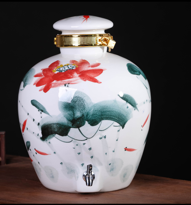 Jingdezhen ceramic jars hand - made mercifully bottle 10 jins 20 jins 50 pounds with leading domestic it sealed empty wine