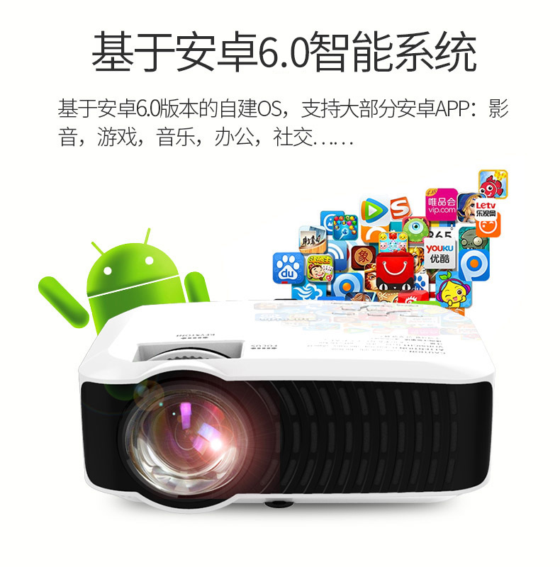 aetM3 máy chiếu cực rõ nhà nhỏ cầm tay điện thoại di động có màn hình ký túc xá treo tường TV nhỏ không dây WiFi rạp hát tại nhà 2019 máy chiếu mới - Máy chiếu