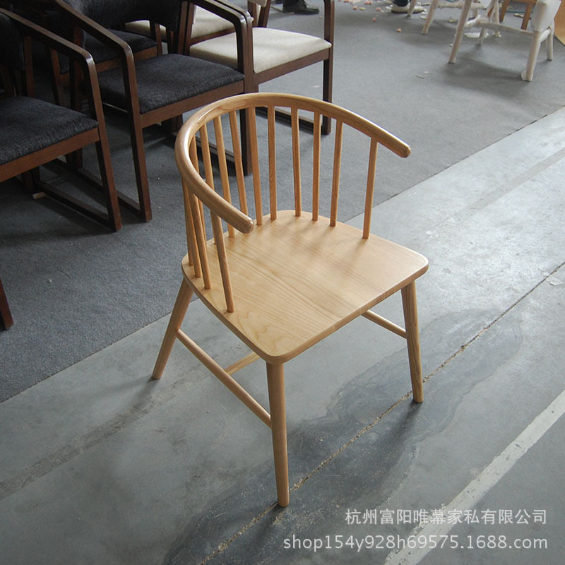 Princess chair New Chinese solid wood dining chair Nordic Windsor Circle chair circumference chair tea house Minjuku log chair Leisure chair