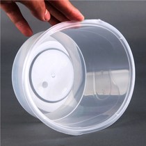 Round 1250ml disposable lunch box Plastic transparent takeaway packing box Fast food round bowl round basin round bucket lunch box