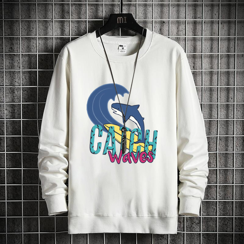 Men's Oversized Cotton Sweatshirt Printed Crew Neck Casual Style_voghion.com