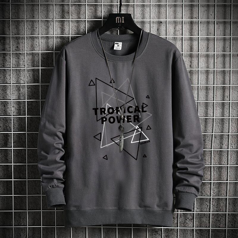 Men's Cotton Sweatshirt Round Neck Plus Size Printed Pullover_voghion.com