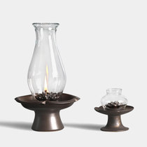 Buddha lamp ceramic lotus lamp with glass lampshade gilt Lotus oil lamp butter lamp tea table accessories art oil lamp