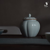 Tea cans ceramic wake-up tea cans Jingdezhen shadow celadon small storage cans home scattered tea creative tea sets tea houses