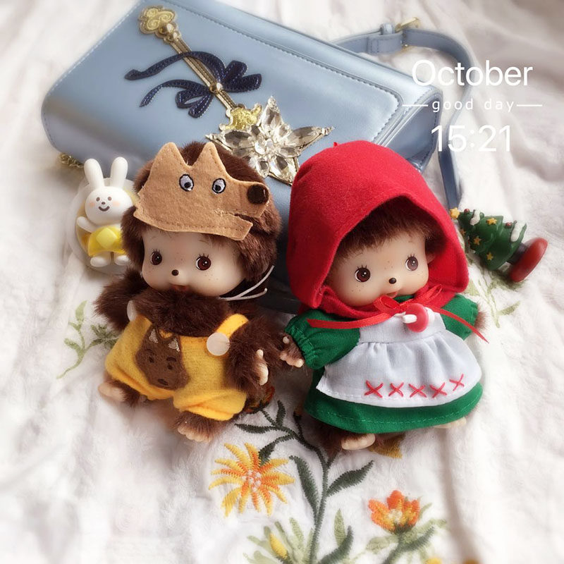 Export single plush 15cm Little Red riding hood big bad wolf Monkichi doll toy Child Girlfriend Christmas June 1 gift