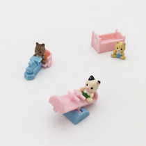 Senjia family doll house scene flocking girl toy hand-made ornaments twisted egg series small dolls