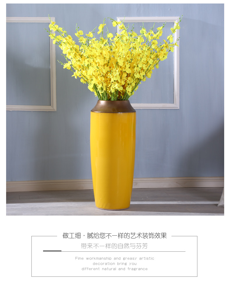 European Nordic light key-2 luxury office ceramic vase furnishing articles yellow creative contracted sunflowers ground decoration