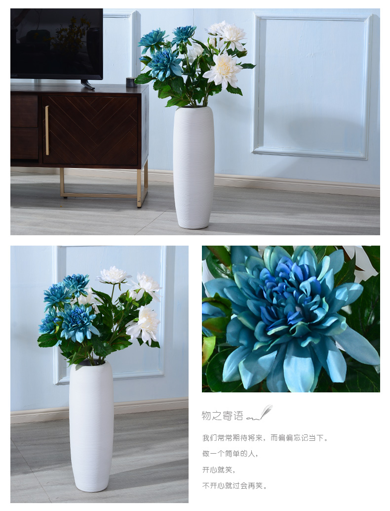 I and contracted ceramic white vase landing simulation suit furnishing articles dried flower arranging flowers large north European style living room